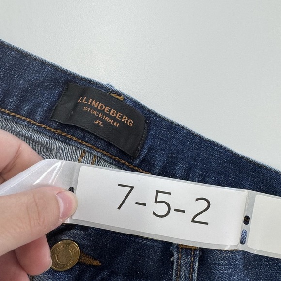 J.Lindeberg Jeans Mens 32 x 30 Blue Jay Slim Fit Distressed Denim Grunge - Picture 3 of 8